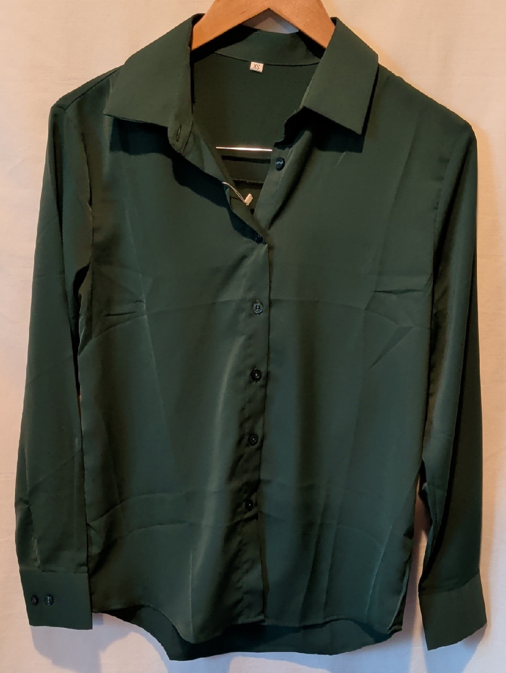 Classic Forest Green Button-Down Blouse